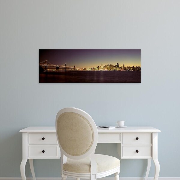 Easy Art Prints Panoramic Images's 'City skyline, Bay Bridge, San Francisco Bay, San Francisco, California' Canvas Art