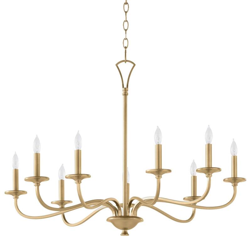Quorum International 6021-9 Maryse 9 Light 37" Wide Taper Candle Style - Aged Brass