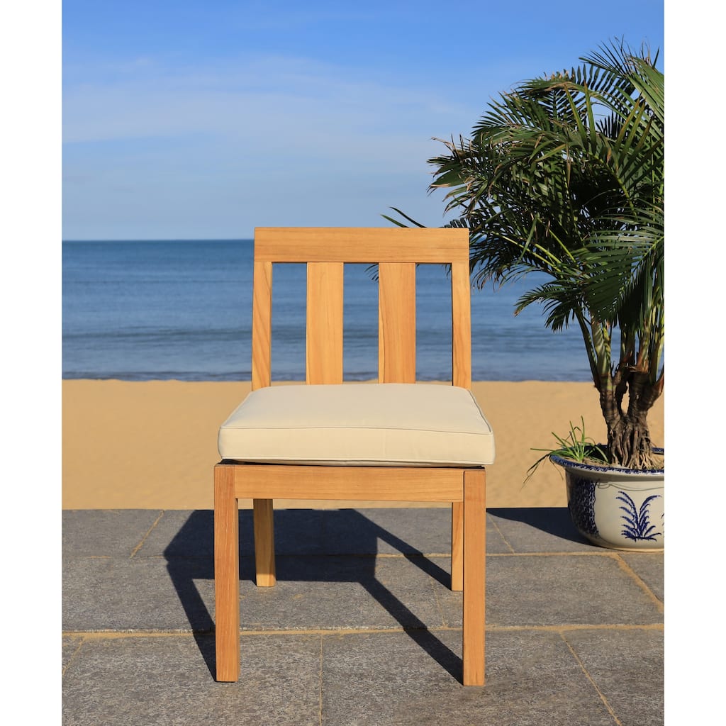 SAFAVIEH Couture Vassie Teak Dining Chair - 20" x 23.2" x 33.6" - 20Wx23Dx34H