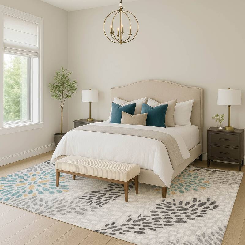 Machine Washable Indoor/ Outdoor Modern Genoa Chantille Rug