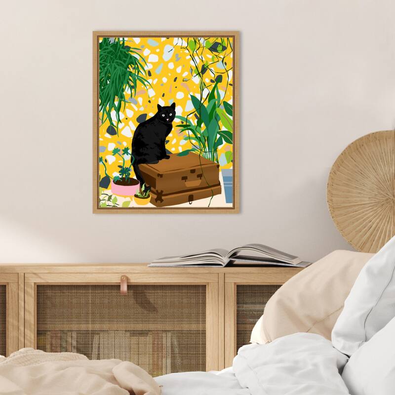 Urban Jungle Cat by Uma Gokhale Framed Canvas Wall Art