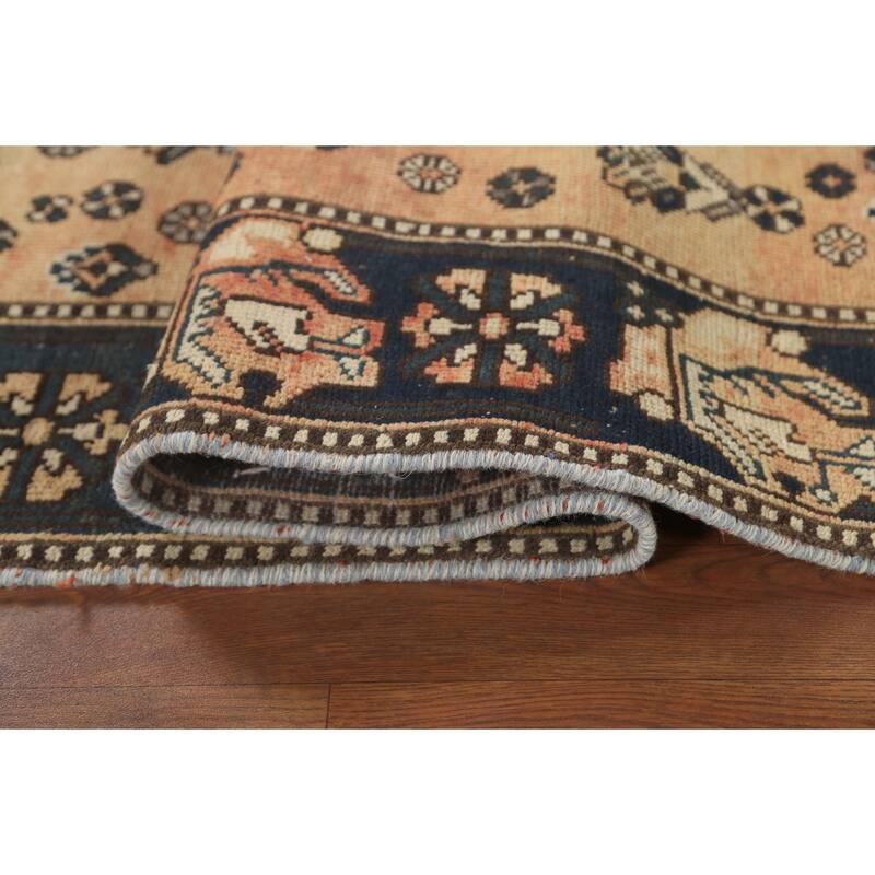 Bakhtiari Persian Vintage Area Rug Handmade Wool Carpet - 5'1" x 9'11"