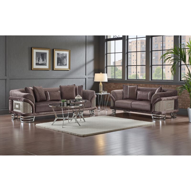 Axiom 2 Pieces Living Room Sets 1 Sofa 1 Loveseat - Dark grey