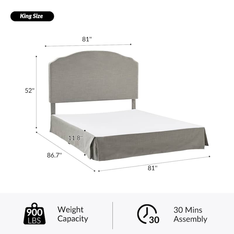 Kristian Traditional Bedroom Machine Washable Slipcovered Bed with Variety Fabric Choice Set-QB by HULALA HOME