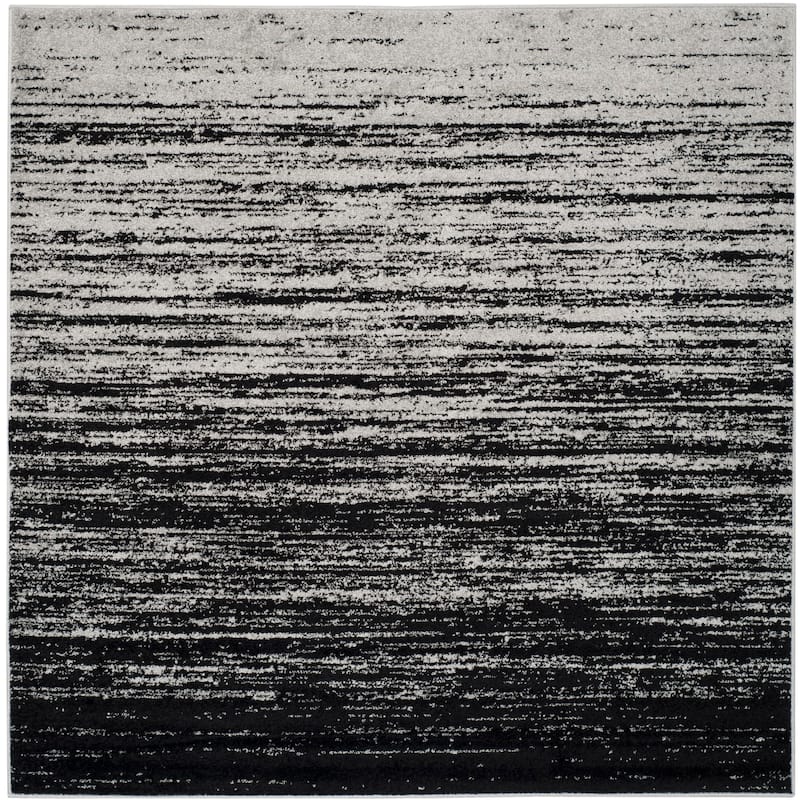 SAFAVIEH Adirondack Vera Modern Ombre Distressed Area Rug - 4' Square - Silver/Black - Square
