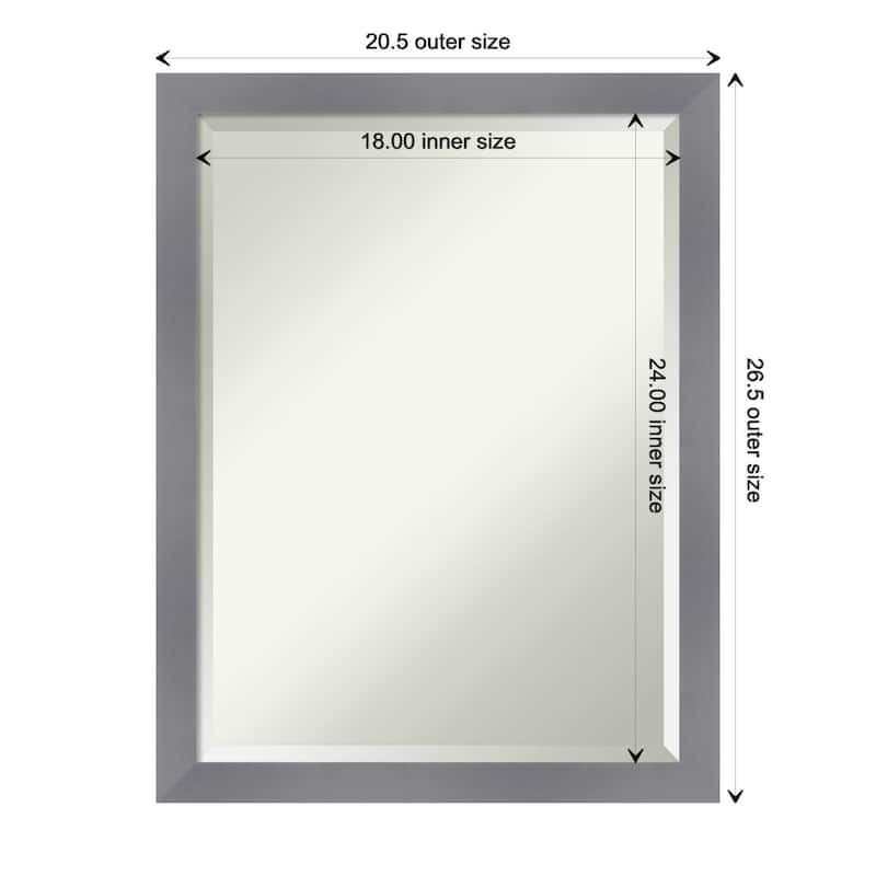 Edwin Beveled Wood Framed Wall Mirror - Edwin Grey - Glass Size 18x24