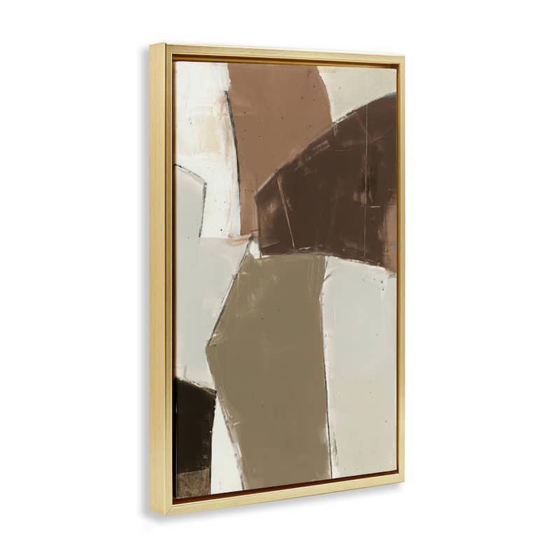 Stupell Contemporary Neutral Earth Tones Framed Floater Canvas Wall Art Design By Kippi Leonard