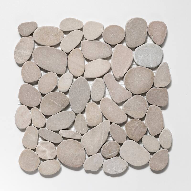 Sliced Pebble 11 in. x 11 in. Mesh-Mounted Mosaic Wall and Floor Tile