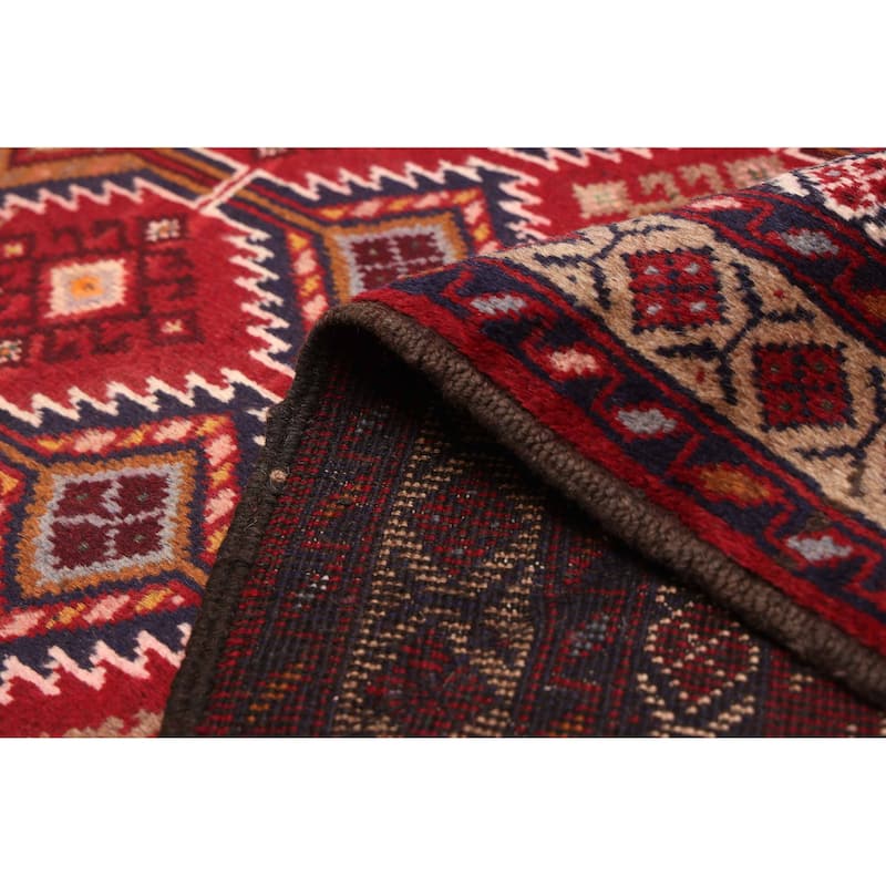ECARPETGALLERY Hand-knotted Baluch Red Wool Rug - 3'2 x 5'9