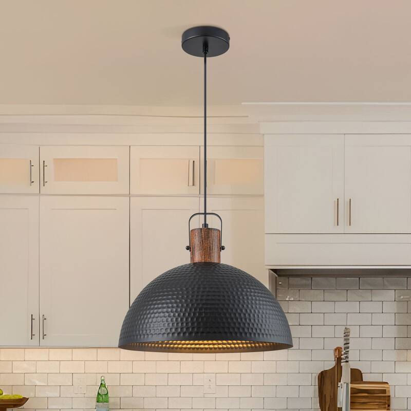Starsky Modern 11.81in./15.75in.Dome Pendant Light with Hammered Shade