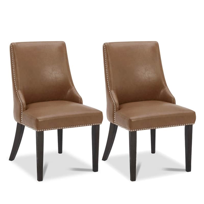 Spruce & Spring Enzo Upholstered Dining Chair Set of 2 - Brown