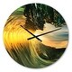 preview thumbnail 8 of 8, Designart 'Colored Ocean Waves Falling Down VII' Modern Seashore Wall CLock 16 in. wide x 16 in. high