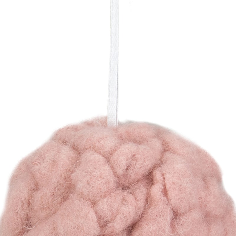 3.75" Woven Yarn Ball Hanging Christmas Ornament