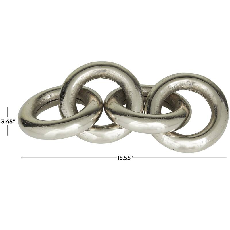 Aluminum Metal Chain Decorative Sculpture - Silver, Gold, Black- Roche River Decor