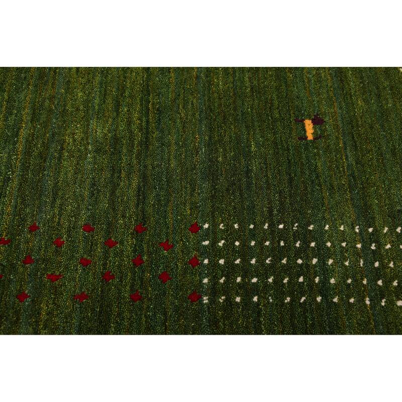 ECARPETGALLERY Hand Loomed Kashkuli Gabbeh Green Wool Rug - 5'0 x 7'11