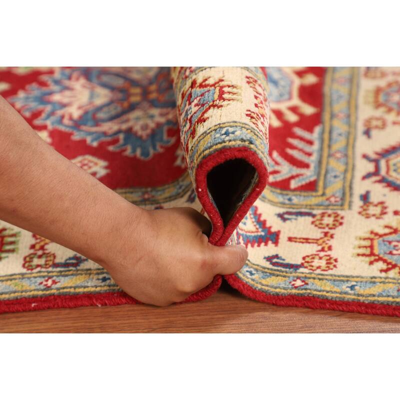 Traditional Red Kazak Oriental Foyer Rug Handmade Wool Carpet - 2'7" x 4'1"