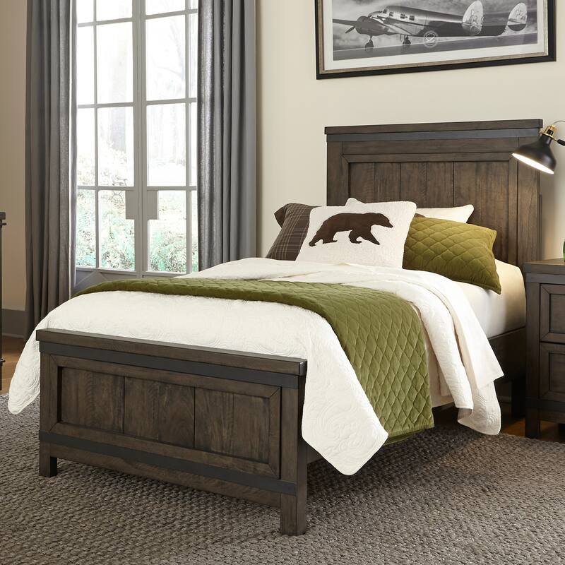 Liberty Furniture Thornwood Hills Youth Panel Bedroom Set with Bed, Dresser, Mirror - Full or Twin