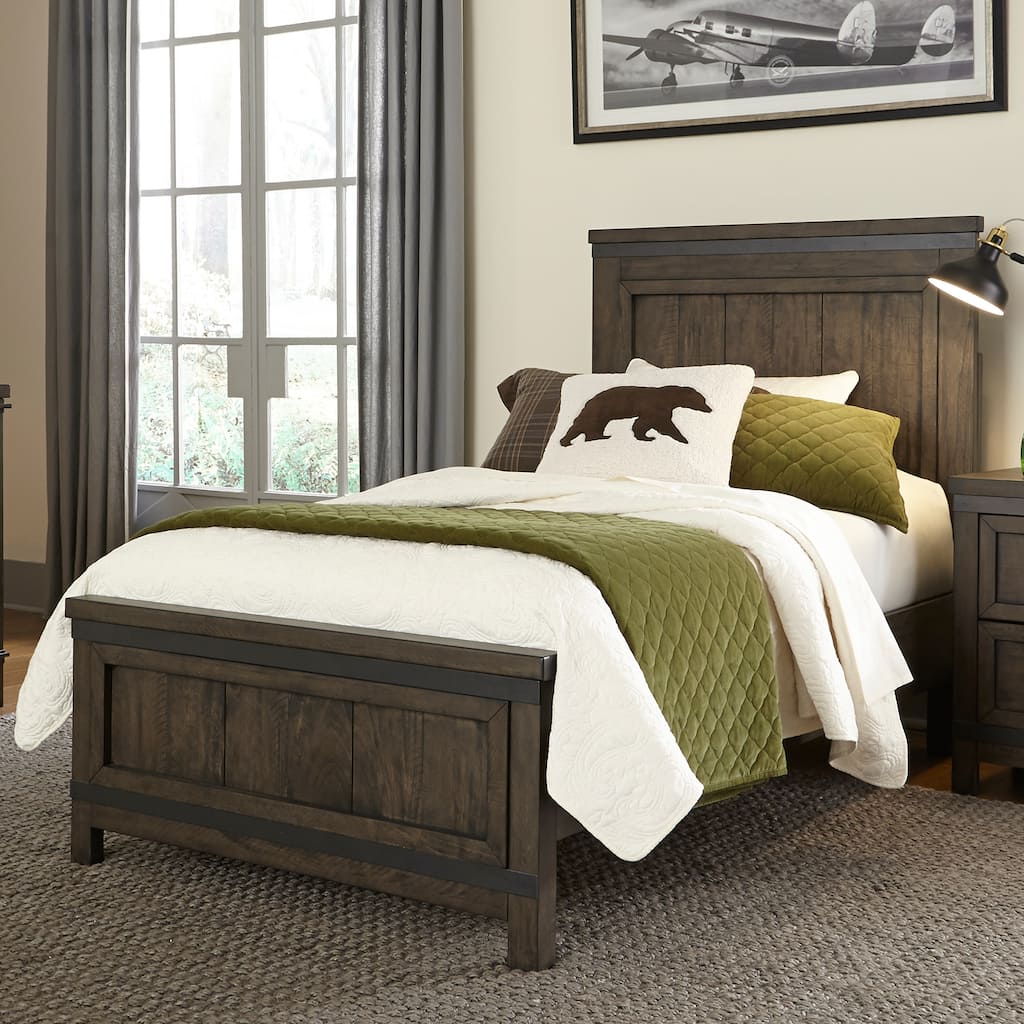 Thornwood Hills Rock Beaten Grey Twin Panel Bed