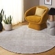 preview thumbnail 7 of 34, SAFAVIEH Audrey Zyhra Modern Stripe Rug 6' Round - Ivory/Dark Grey - Round