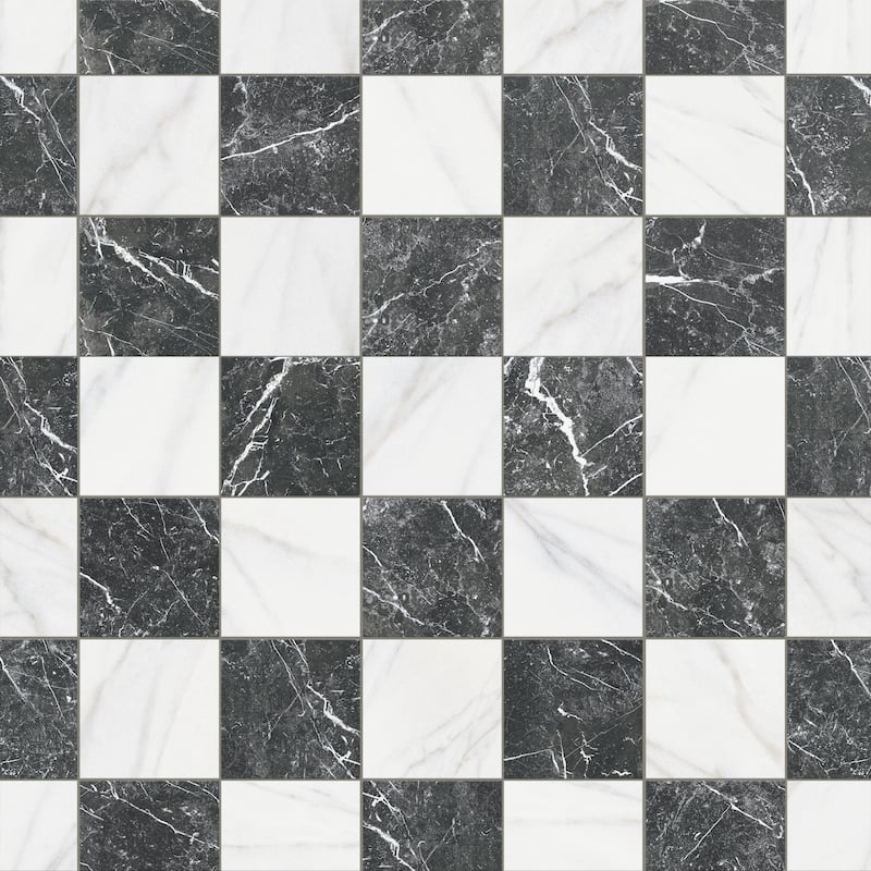 Merola Tile Merzoni Checker Ruzzini 13" x 13" Porcelain Floor and Wall Tile