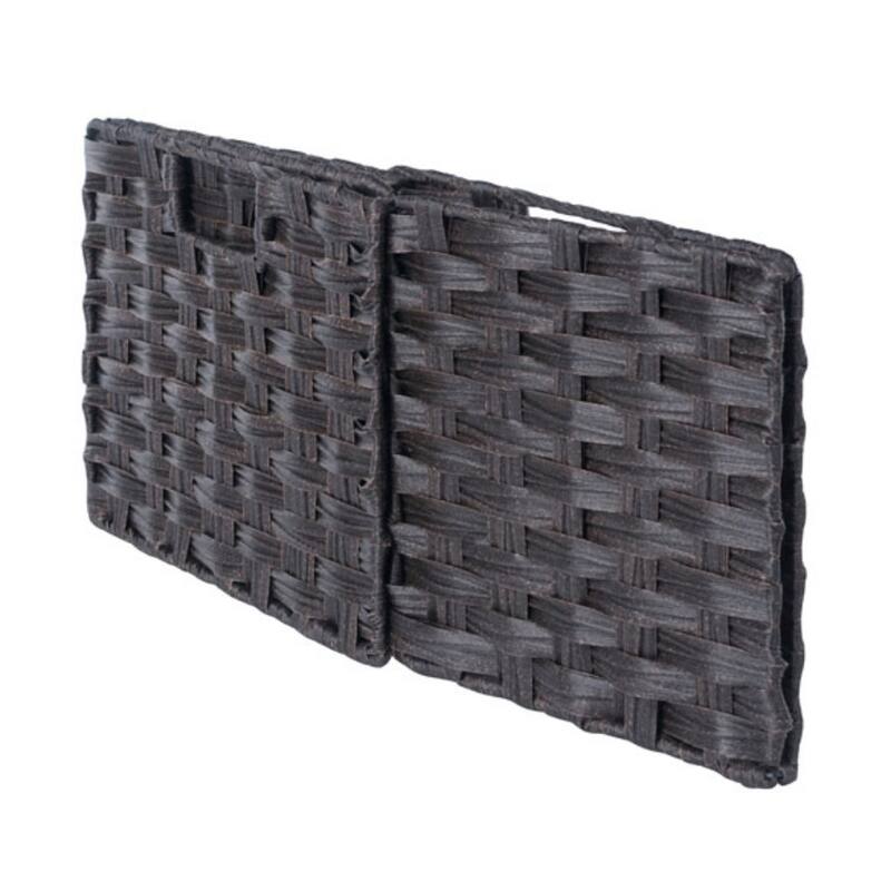 Terrace 5-Pc Storage Shelf with 4 Foldable Woven Baskets, Espresso and Chocolate - 14.49 x 11.81 x 55.98 inches