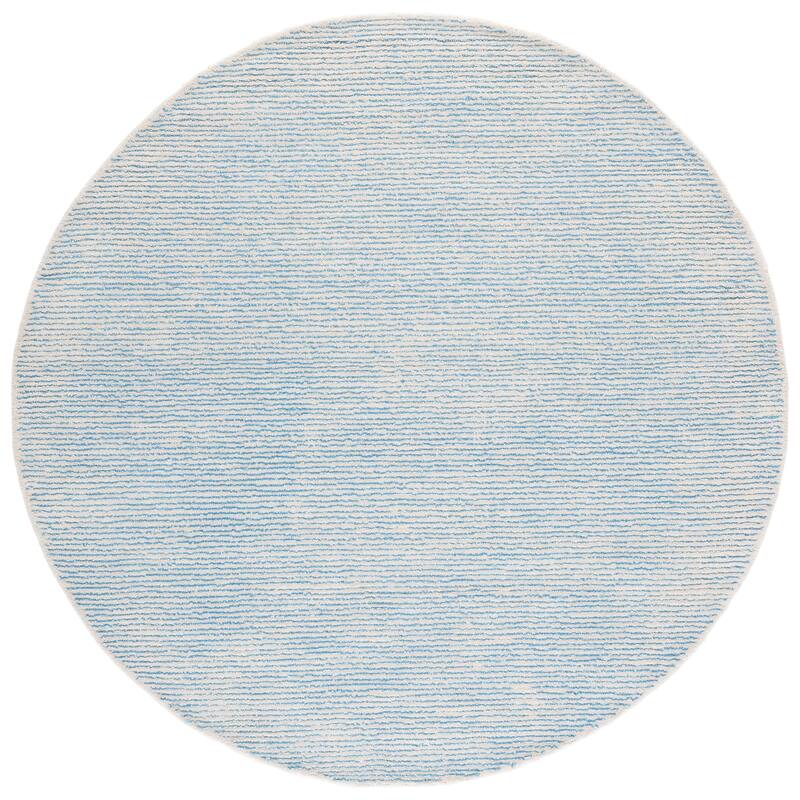 SAFAVIEH Handmade Abstract Rumena Contemporary Rug - 6' Round - Ivory/Blue