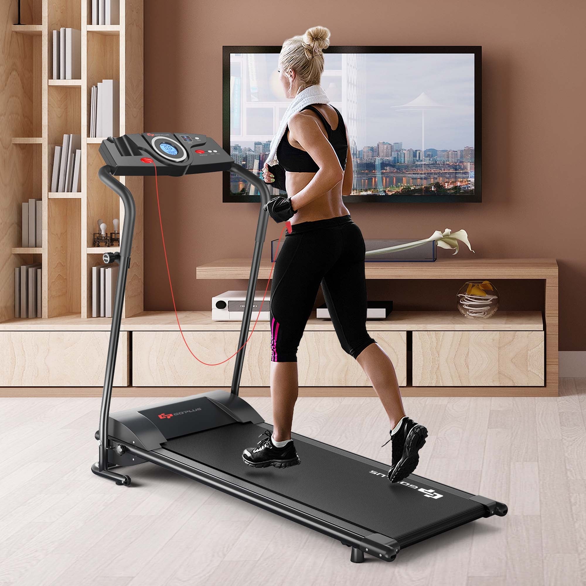 Goplus 1HP Goplus Electric Treadmill Folding Motorized Power Running 46 x20 x43 L x W x H Bed Bath Beyond 20708419
