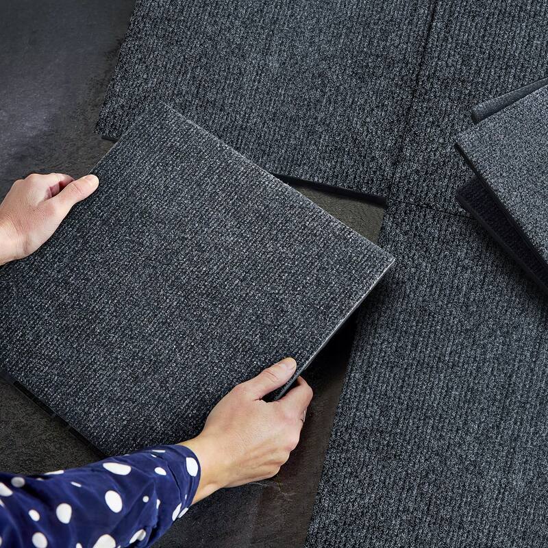 Carpet floor 12" Patio Deck Tiles, DIY Module Interlocking Decking Carpet, Easy and Quick Installation Court Tiles,36pcs - Grey