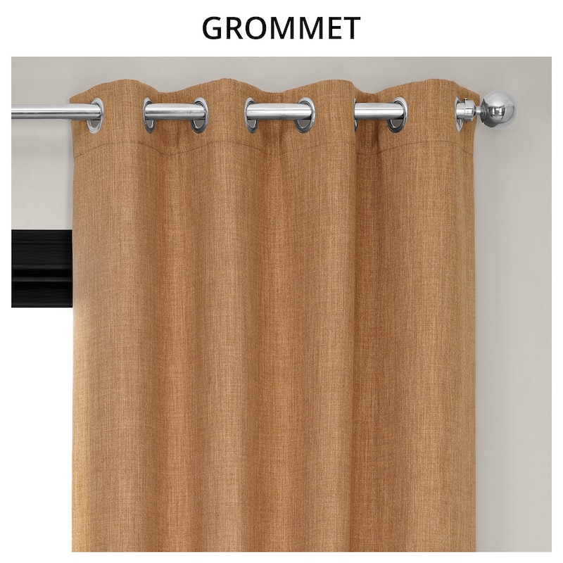 Exclusive Fabrics Grommet Textured Faux Linen Room Darkening Curtains for Bedroom & Living Room Curtains (1 Panel)