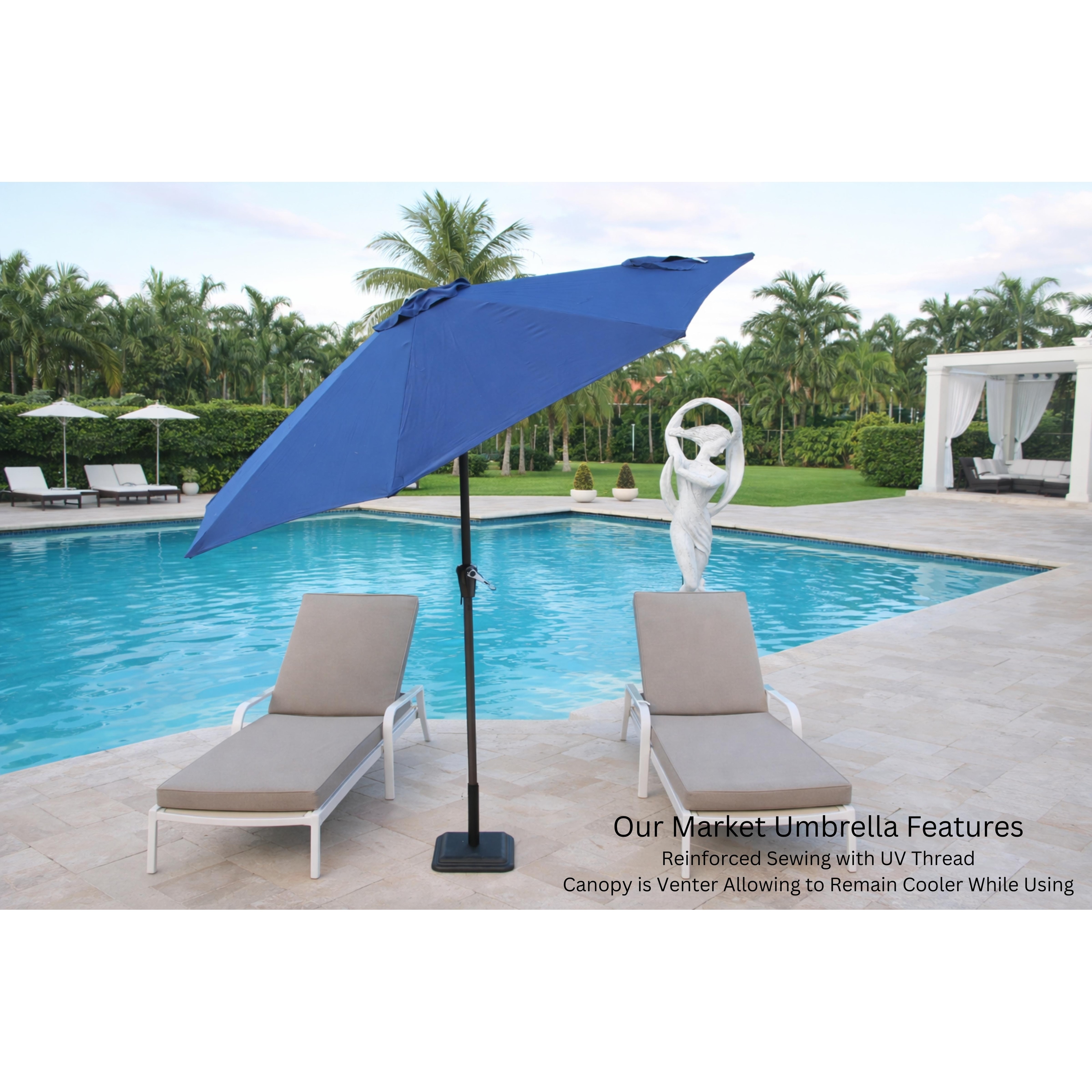 cobalt blue patio umbrella Wind Resistant The built JOYESERY 11 ft. Outdoor Round