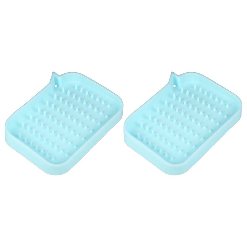 Soap Dish Soap Cleaning Storage for Home Bathroom Kitchen Silicone 2 Pcs