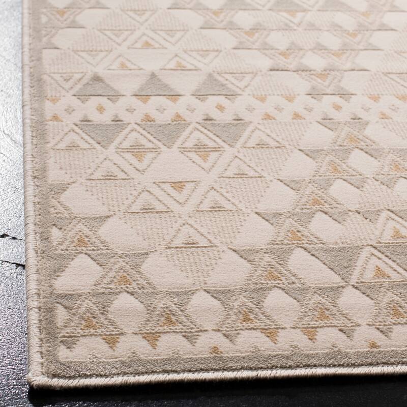 SAFAVIEH Noble Anice Modern Oriental Polyester Rug - 2'7" x 4' - Light Beige/Cream