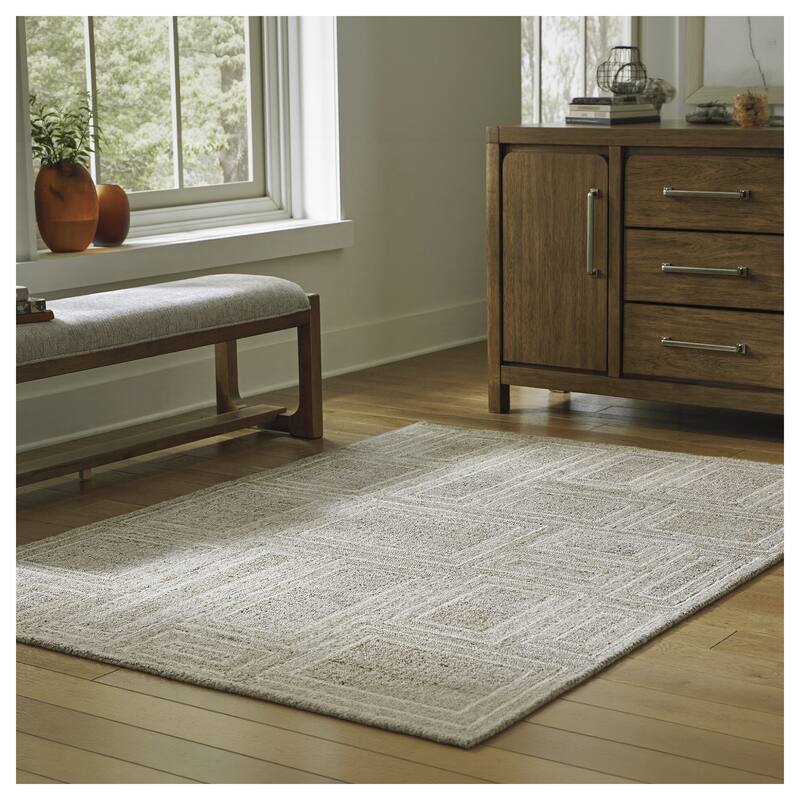Signature Design by Ashley Brickburgh Gray/Ivory Rug - 61.63" W x 84.13" D x 0.63" H