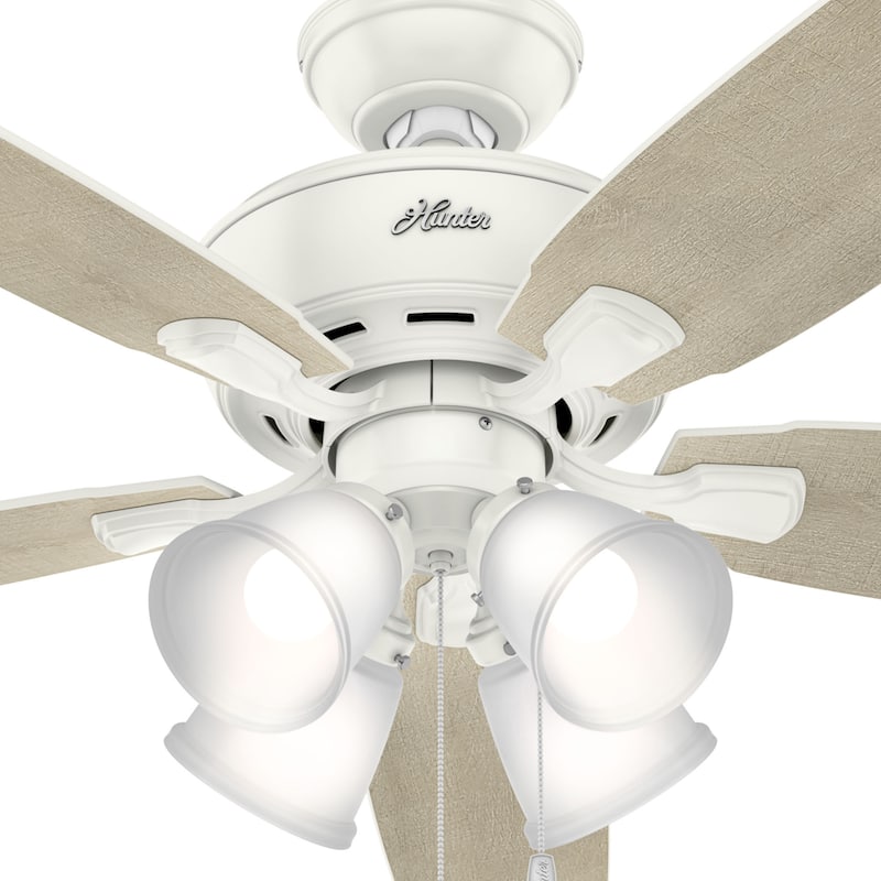 Hunter 52' Amberlin Ceiling Fan with LED Light Kit, Pull Chains - Farmhouse, Transitional, Rustic