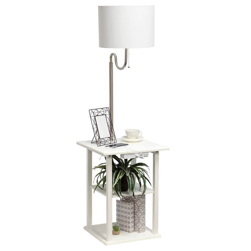 57" 2 Tier Lamp with 2 x USB Charging Ports & Power Outlet
