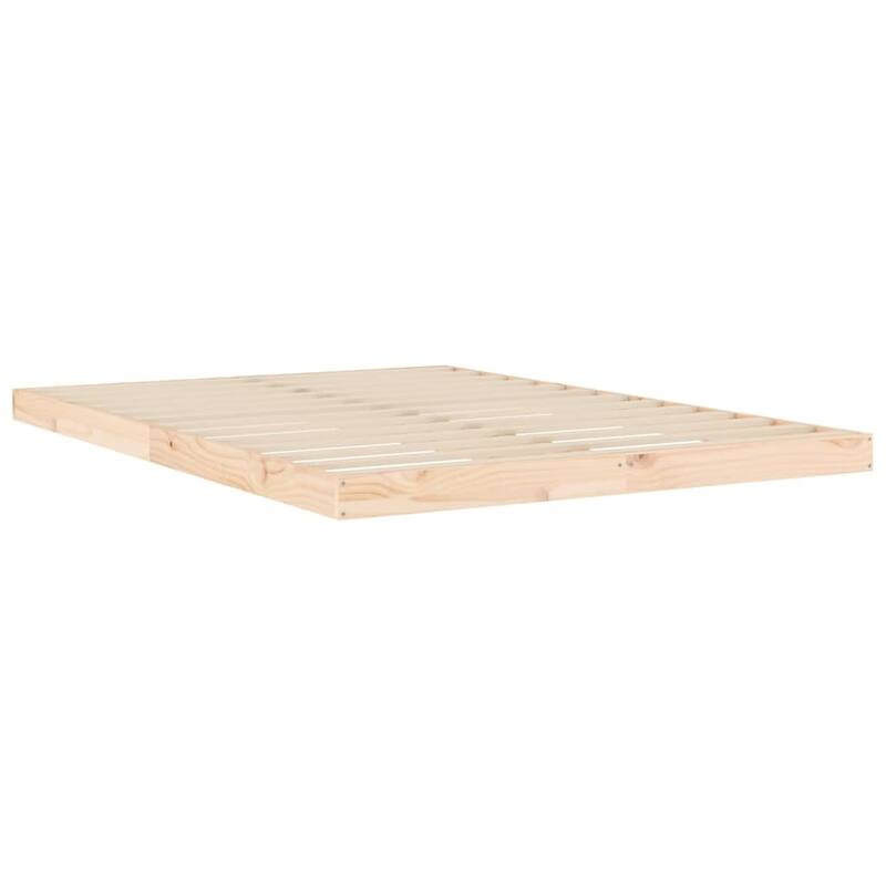 vidaXL Floor Bed Frame Natural 213.5 x 104 x 9 cm Solid Pine Wood