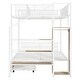 preview thumbnail 11 of 12, Industrial Minimalist Twin Over Full Metal Bunk Bed with Drawer and Lateral Storage Ladder and Wardrobe,Elegant Children Bed