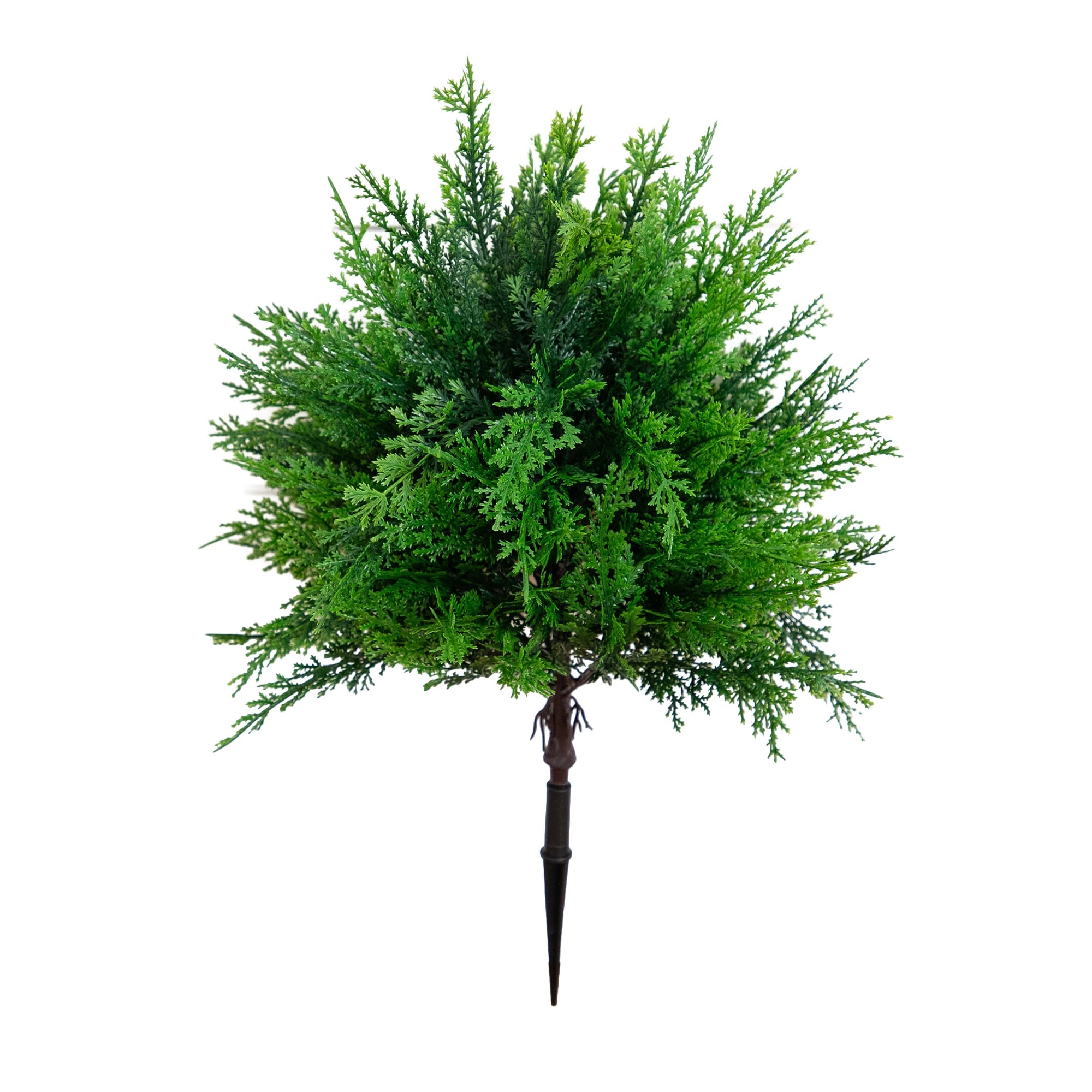 15-in UV Resistant Artificial Cedar Bush (Indoor/Outdoor) - Set of 2