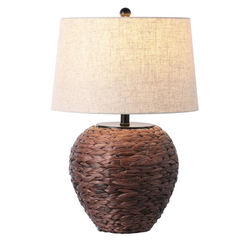 Elicia 24.5" Banana Leaf Basket LED Table Lamp, by JONATHAN Y