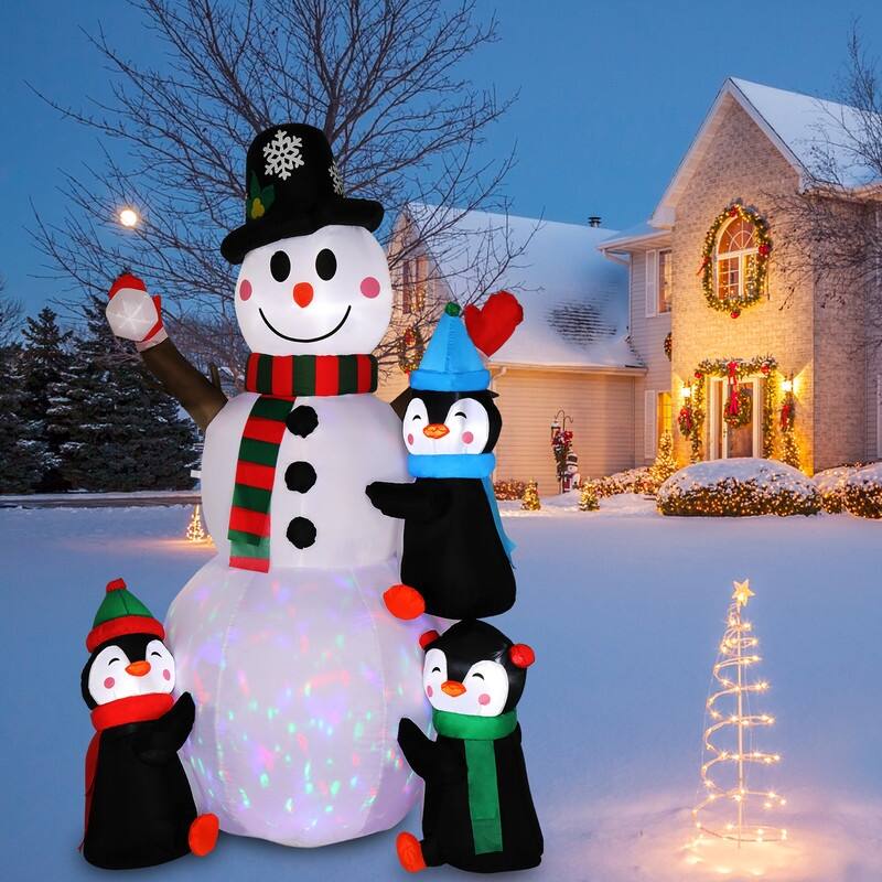 6 Ft. Christmas Snowman Inflatables Outdoor Decoration with LED Lights