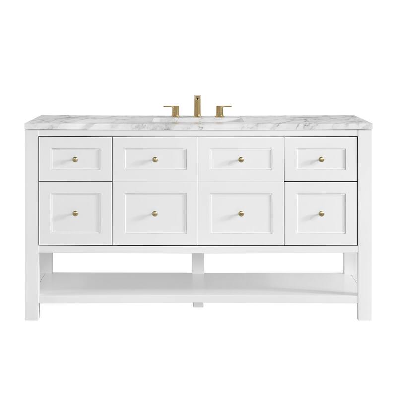 James Martin Vanities 330-V60S-3CAR Breckenridge 60" Free Standing - Bright White