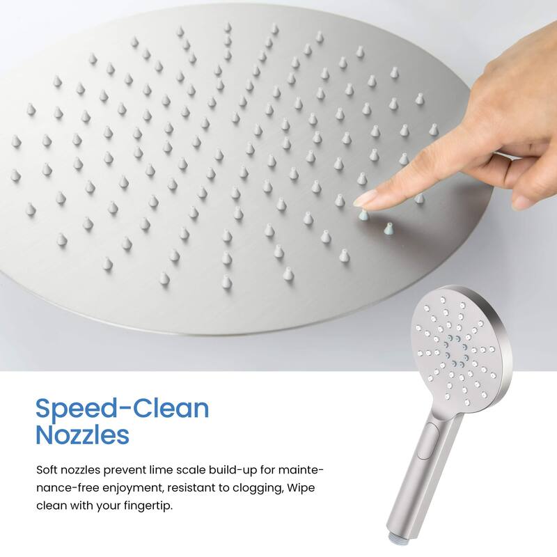 Pressure Balanced Ceiling Mounted 3-Function Shower System with Rough In Valve