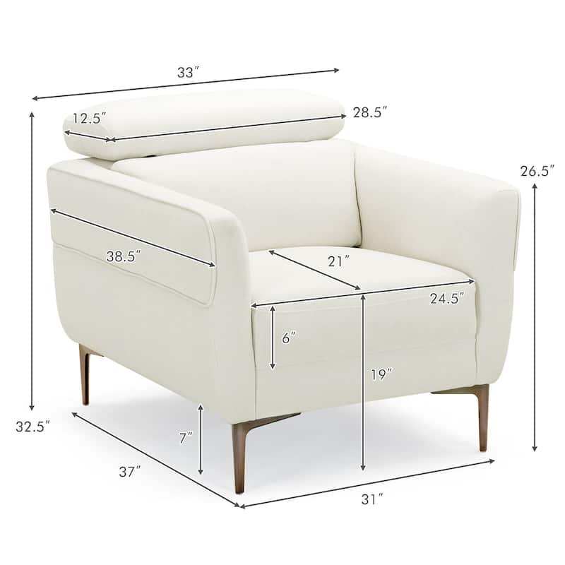 Gymax Modern Upholstered Accent Chair Single Sofa Armchair w/