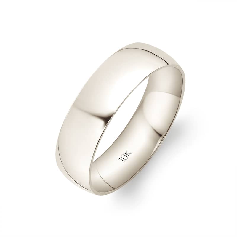 Clover White Gold Comfort Fit Wedding Band - 8.5 (6mm) - 10k