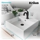 preview thumbnail 20 of 28, Kraus 3-in-1 Set White Square Ceramic Vessel Sink Arlo Faucet w/ Drain