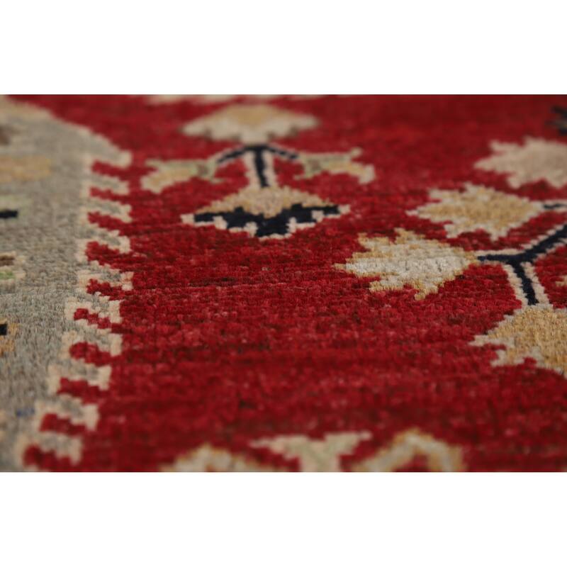 Hand Knotted Oriental 100% Wool Carpet Traditional All-Over Red Ziegler Area Rug - 9' 9'' X 6' 7''