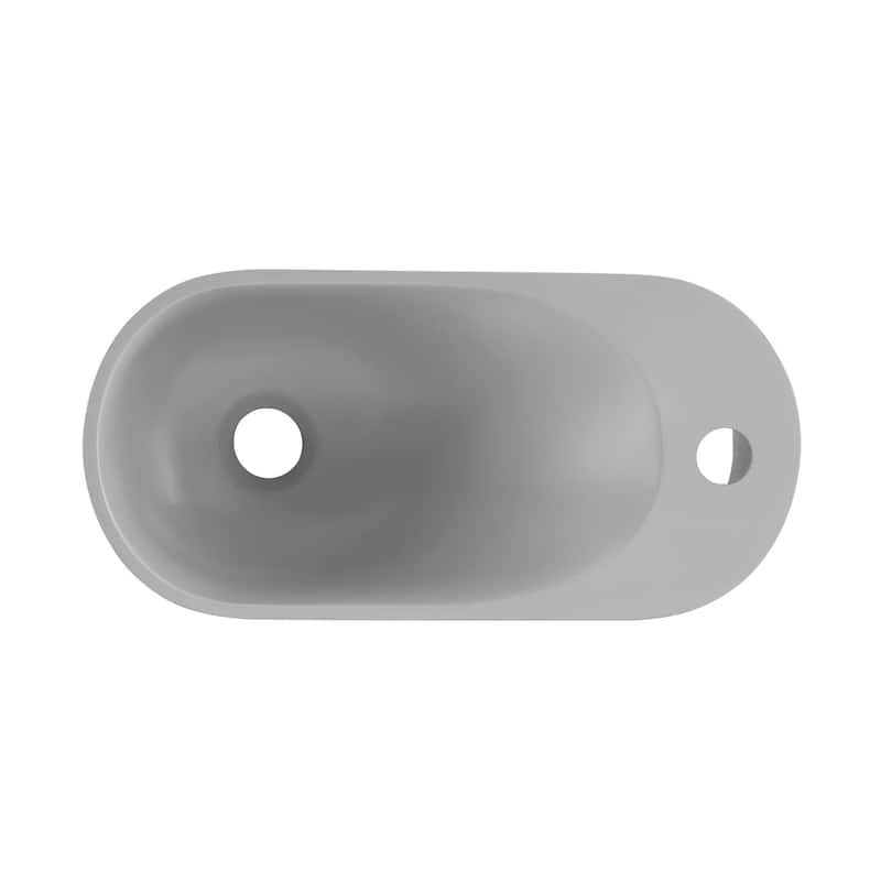 Terre 17.5" Right Side Faucet Wall-Mount Bathroom Sink in White