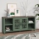 preview thumbnail 39 of 48, Vintage TV Stand with Carved Doors for Large Size TV