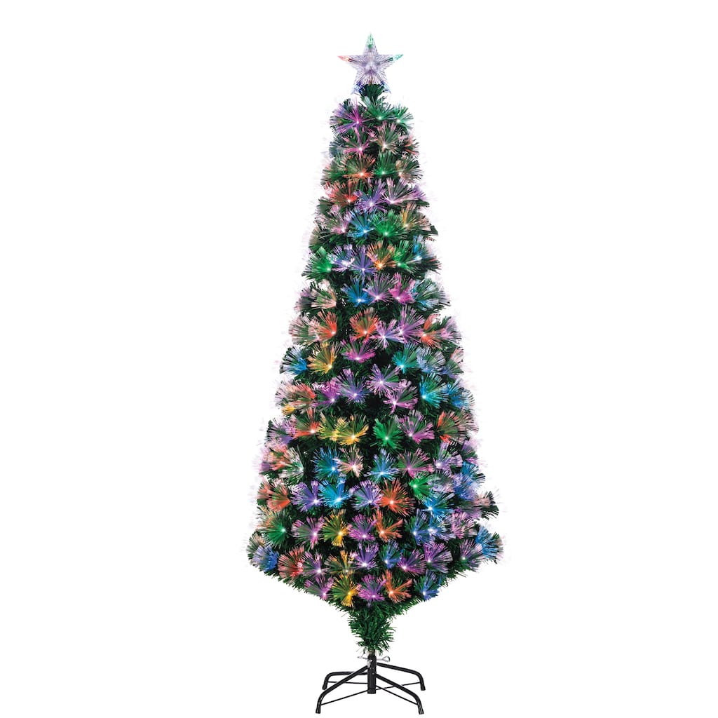 6 Foot High Fiber Optic Color Changing Tree - N/A