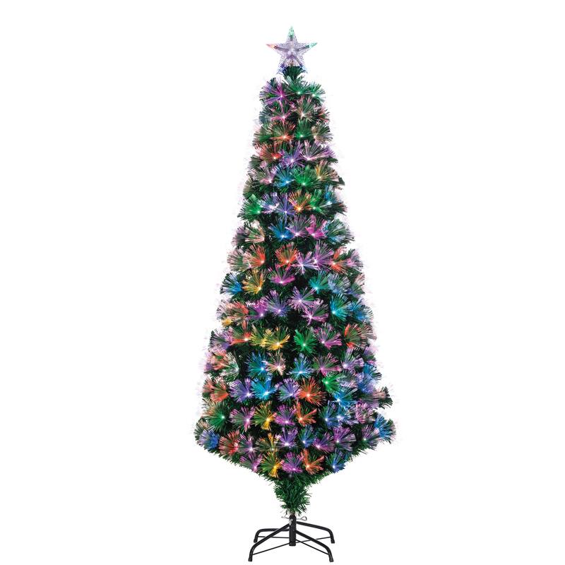 6 Foot High Fiber Optic Color Changing Tree - N/A